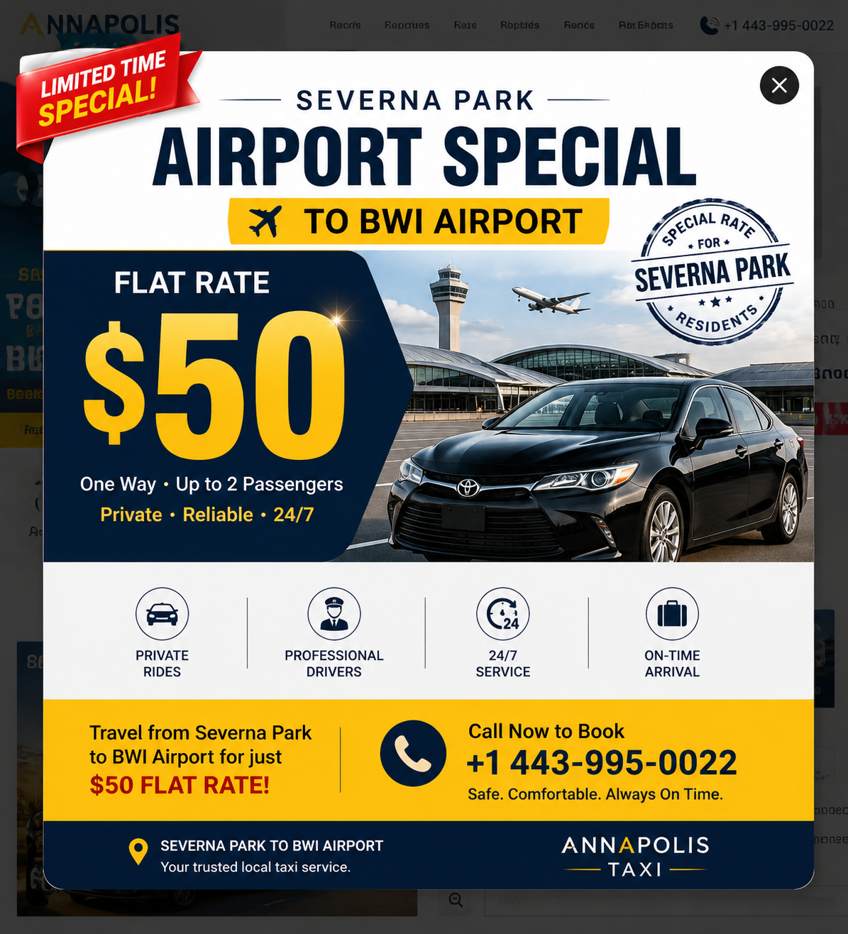 Severna Park to BWI Airport Taxi